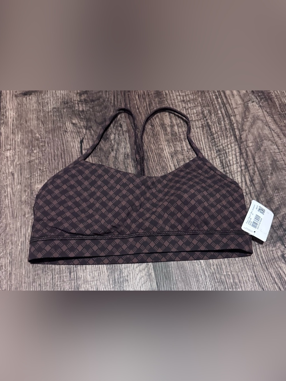 Lululemon Flow Y Bra Nulu - Square Heart Jacquard Java